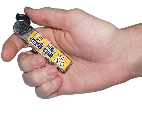 June Gold 1320 Pieces, 0.7 mm HB #2 Lead Refills, 12 Dispensers, 110 Pieces Per Dispenser, Medium Thickness, Break Resistant Lead/Graphite thumbnail 2