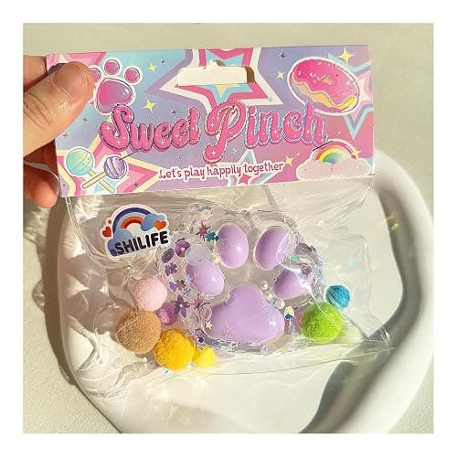 Taba Squishy Crystal Cat Claw Random Color , Kawaii Squishies PVC Toys, Stress Relieving Fur Ball OPP Packaging Gifts|Squishy Fidget Toys for Anxiety & Relaxation|Perfect Desk Accessory (1pcs) thumbnail 9