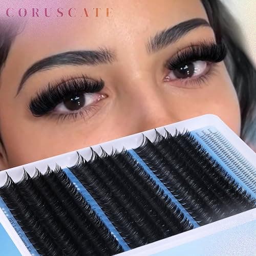 CORUSCATE Lash Clusters 100D120D150D with Bottom Lash, Cluster Eyelash Extensions Long 12-20mm DIY Cluster Lashes Thick Eyelash Clusters Volume Individual Lashes Extension 390pcs D Curl Eyelashes thumbnail 4