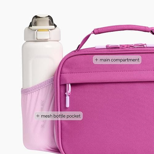 STANLEY Assembly Lunch Box, Dark Blossom | Insulated Lunch Bag | Water Bottle Pocket | Front Zip Pocket | Padded Top Handle with Buckle Clip | Easy-Clean Interior thumbnail 6
