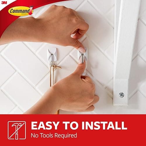 Command Small Wire Toggle Hooks, 16 Hooks and 24 Command Strips, Damage-Free Hanging Wall Hooks with Adhesive Strips, Adhesive Hooks for Hanging Christmas Decorations, Holds up to 0.5 lb thumbnail 4
