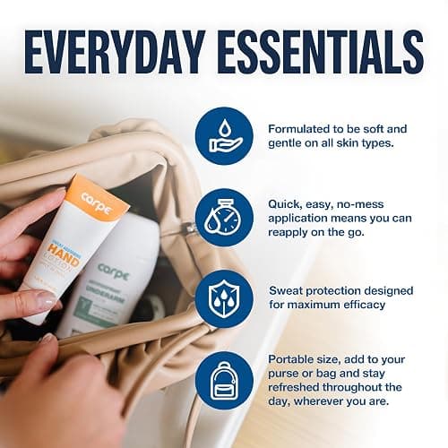 Carpe Sweat Absorbing Underarm, Hand & Foot Lotion Bundle, Head to Toe Sweat Protection for Hands, Feet, and Underarm, Dermatologist Recommended thumbnail 5