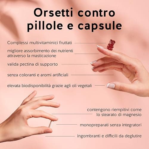 Caramelle Gommose Biotina Ah-mazing Hair – Vitamine per Capelli, Pelle e Unghie – 5000 µg di Biotina (B7), Zinco, Vitamine B6, B9, C, E – 60 Pezzi (2 Mesi), Vegane, Senza Zucchero, Bears with Benefits thumbnail 6
