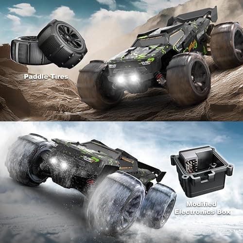1/14 Brushless RC Cars for Adults Fast 50+ mph, RC Trucks 4x4 Offroad Waterproof, Electric Powered High Speed Remote Control Car, Fast Extreme All Terrain RC Truggy with 3S Battery for Snow Sand thumbnail 5