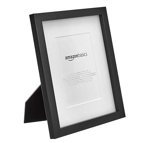 Amazon Basics Rectangular Picture Frame Set for Wall Hanging or Tabletop Display, 8 x 10 in with 5 x 7 in Mat, Black, 2-Pack thumbnail 5