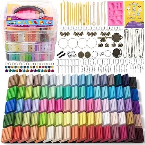 Aestd-ST Polymer Clay Kits, 85 Colors Oven Bake Modeling Clay for Kids, Non-Sticky Molding Clay with Sculpting Tools and DIY Accessories, Holiday Gift for Children and Artists - Image 1