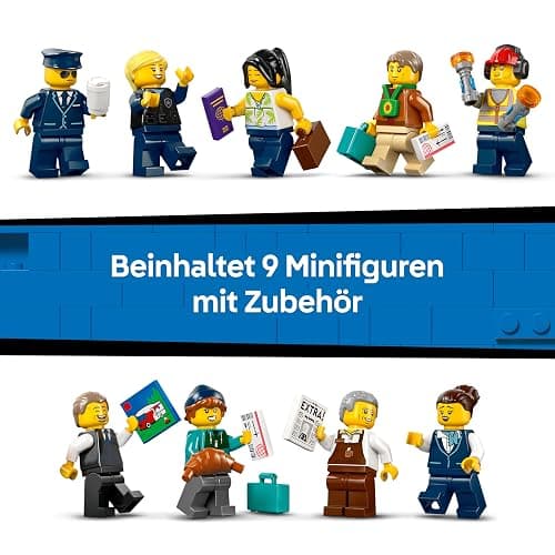 LEGO City Flughafen mit Flugzeug - Spielzeug Miniatur Modellbau mit Terminal, Flugzeug, Schlepperfahrzeug, Fluggastbrücke, 9 Minifiguren & Zubehör - Geburtstagsgeschenk für Jungen ab 8 Jahren - 60502 thumbnail 8