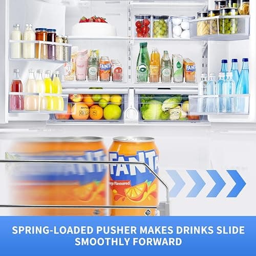 GlintFy Drink Organizer for Fridge,Soda Can Dispenser for Refrigerator,Upgraded 5 Row Fridge Drink Organize,Drink Pusher for Fridge,Automatic Refrigerator Drink Organize for Fridge Holds up to 25 Cans thumbnail 7