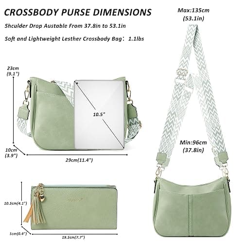 TANTOMI Crossbody Bags for Women Crossbody Purses and Wallet Vegan Leather Women's Shoulder Handbag for Everyday 2 PCS Set thumbnail 5