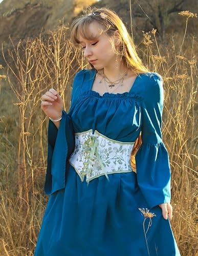 Scarlet Darkness Women's Corset Belt Renaissance Underbust Corset Floral Lace Up Boned Waist Belts thumbnail 5