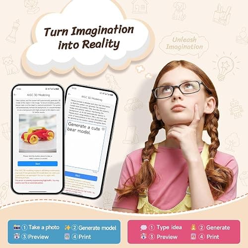 HEPHi3D TINA2S 3D Printer for Kids, Fully Assembled 3D Printers for Beginners with Huge Library APP Control, WiFi Mini 3D Printer Auto Leveling, Kid 3D Printers High Precise for Home, School, Office thumbnail 6