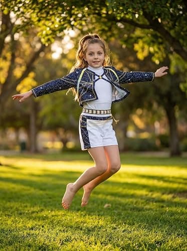 SAVITO Pop Idol Cosplay Costume Popular Singers Stage Costumes for Ages 3-12 Black Printed Costumes Black B thumbnail 7