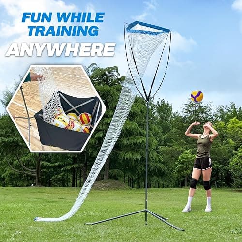 JOLORLY Volleyball Setter Trainer Net, Adjustable Height for Indoor and Outdoor Practice, Perfect for Serving, Spiking, and Setting Training Equipment thumbnail 2