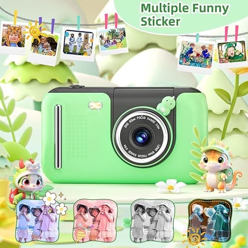 Makolle Kids Camera, Birthday Gifts for Boys and Girls Age 3-8,Video Recorder for Kids 8-12,Childrens Digital Camcorder for vlogging Portable Kids Selfie Camera with 32GB SD Card Green thumbnail 4