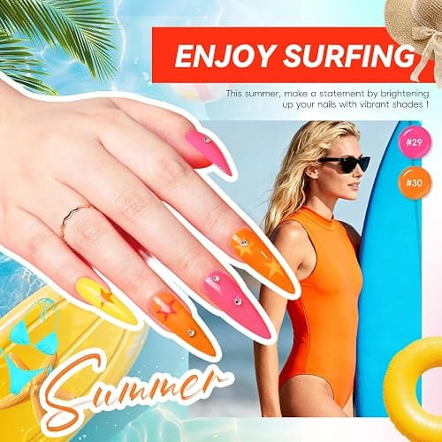 COSCELIA 60 PCS Gel Nail Polish Set, 55 Colors Gel Nail Polish with 5pcs Top Base Coat All Seasons Nail Polish Kit Winter Spring Full Colors Manicure Nail Art Valentines Gifts for Women Teens Girls thumbnail 5