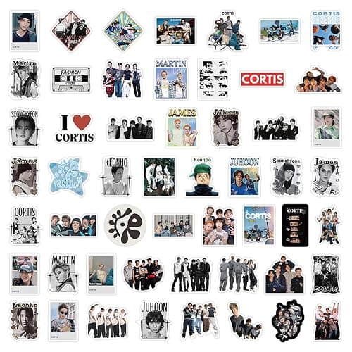 50pcs Korean Idol Cortis Stickers for Teens, Singer Sticker for Water Bottle,Laptop,Waterproof Vinyl Decals for Teen Adult Party Supply Favor Decor (P) thumbnail 3