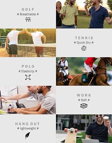 TELALEO 4/5 Pack Mens Polo Shirts Quick Dry Short Sleeve Golf T Shirt Performance Moisture Wicking Casual Workout thumbnail 5