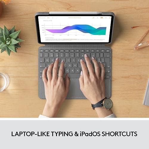 Logitech Combo Touch iPad Pro 11-inch (1st, 2nd, 3rd, 4th gen - 2018, 2020, 2021, 2022) Keyboard Case - Detachable Backlit Keyboard, Click-Anywhere Trackpad - Oxford Gray; USA Layout thumbnail 10