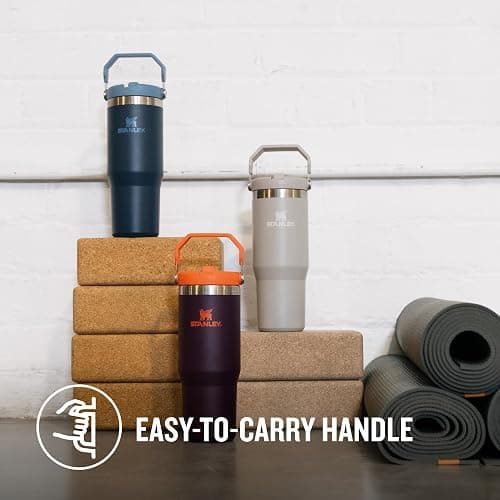 Stanley Flip Straw Tumbler 1.0 Water Bottle With Straw 0.89L - Keeps Cold For 12+ Hours - Easy To Carry - Dishwasher Safe - Stainless Steel Thermal Flask - BPA-Free Travel Mug - Navy thumbnail 4