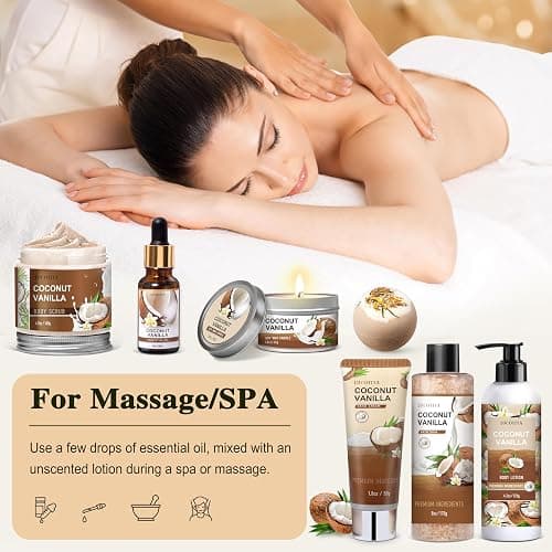 Gifts for Women, Birthday Gifts for Women, Bath and Body Gifts Set, Vanilla Coconut Spa Gift for Self Care,Thank you Relaxing Bath Sets for Mom, Grandma, Girlfriend, Sister, Friends thumbnail 6