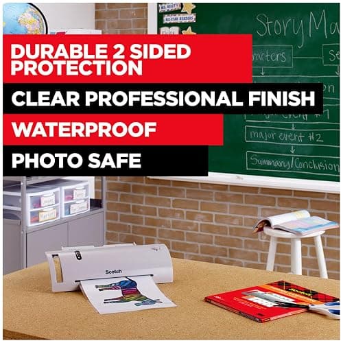 Scotch Thermal Laminating Pouches, 200 Count, Clear, 3 mil., Ideal Office or School Supplies, Fits Letter Sized Paper (8.9 in. × 11.4 in.) thumbnail 2