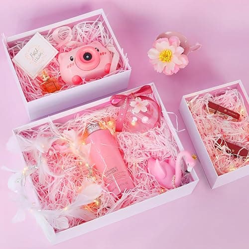 Airuisike Gift Boxes With Lids For Presents, Set Of 3 Pink Gift Wrap Boxes With Ribbon, Assorted Boxes For Presents, Sturdy & Pre-Wrapped Gift Box thumbnail 7
