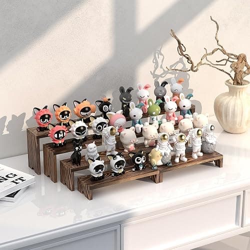 2 Set Large Wooden Tiered Riser Display Stands for Vendor Events,Stackable Wooden Cupcake Stand,Farmhouse Decor Wood Dessert Table Display Set,Vendor Booth Display Items,Food Display Risers for Party（12-11.2-10.4-9.6IN） thumbnail 5