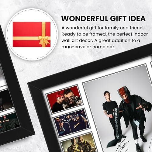 Twenty One Pilots Musical duo Signed Poster Print - Limited Edition Autograph Fan Gift – Collectible Memorabilia Merchandise (Framed A4 (30x21cm)) thumbnail 5