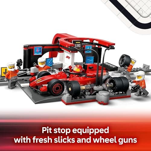 LEGO City F1 Pit Stop & Pit Crew with Ferrari Car Toy - Model Race Car Toy Building Playset for Kids, Boys and Girls, Ages 6+ - F1 Collectible for Fans - Gift Idea for Birthdays - 60443 thumbnail 4