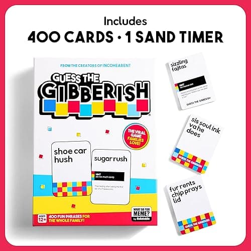 Guess The Gibberish Card Game for Families by Relatable, From The Creators of Incohereant, Fun Kids Games for Kids 12+, Game Night With Friends, Includes 400 Cards, Instructions, and 1 Sand Timer - Family thumbnail 5