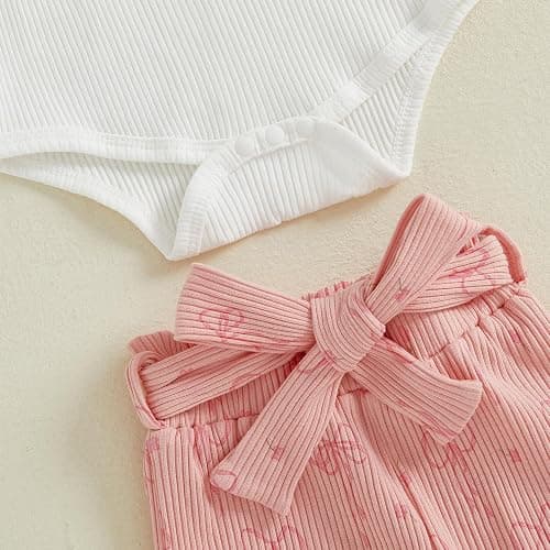 Twopumpkin Preemie Clothes Baby Girl Outfit Newborn Hello World Ribbed Romper Knitted Pants Headband Coming Home Outfits thumbnail 7