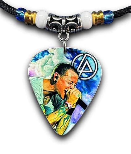 Rock n Roll Tribute aluminum guitar pick necklace - Chester B. - Image 1