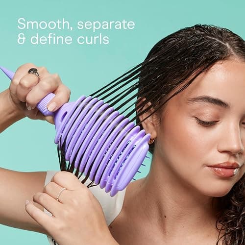 Conair Curl Define Pro Detangler Brush for Curly Hair, Dual-Vent Design with Continuous Grooves, Mixed Bristles for Frizz-Free Detangling, Smoothing, and Curl Definition thumbnail 6