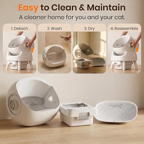 Self Cleaning Litter Box, Self Cleaning Cat Litter Box, Open-Top Design | No app or Wi-Fi needed—plug in this self cleaning cat litter box, press the power button, and spend less time scooping thumbnail 5