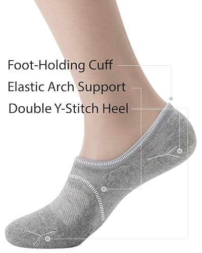 Pro Mountain No Show Socks Wide Toe Box For Health Bunion Unisex Size S to X-Large Cotton Cushion Footies thumbnail 5