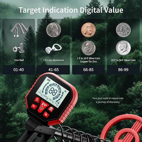 2025 Latest Metal Detector for Adults, Professional Waterproof & Adjustable Stem, Higher Accuracy Gold Detector with LCD, Advanced DSP Chip, 2.26 Pounds Lightweight Suitable for Beach and Backyard thumbnail 3