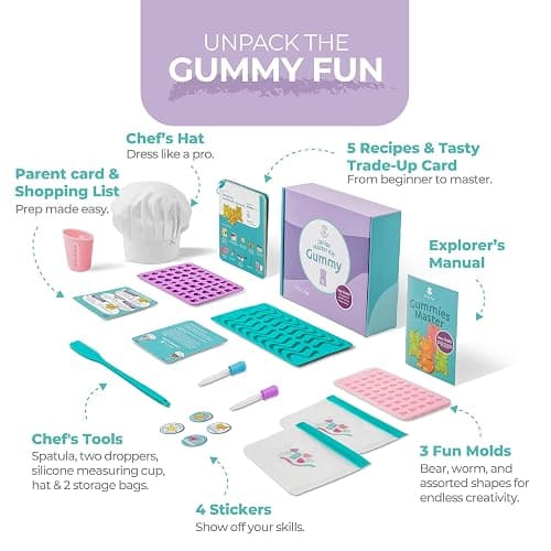 Tovla Jr. Ultimate Gummy-Making Kit for Kids – Real Fun DIY Candy Kit, STEM Activity for Ages 4+, Visual Learning Gummy Molds & Tools thumbnail 4