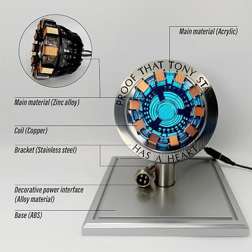 Lonyiabbi Arc Reactor LED Atmosphere Light | Sci-Fi Collectible Gift for Men, USB Powered Display Case with Tap Control thumbnail 5