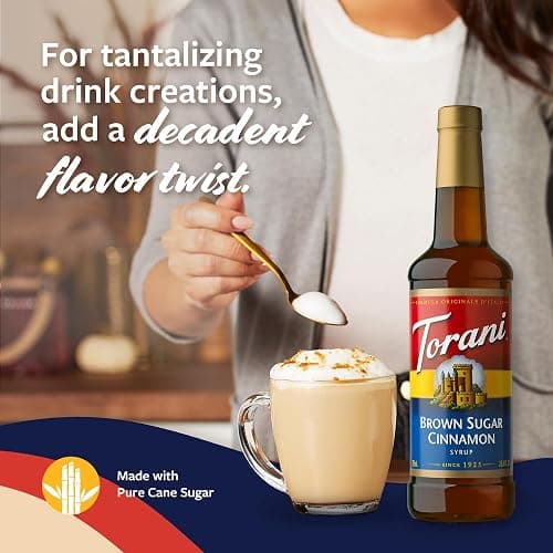 Torani Brown Sugar Cinnamon Coffee Syrup, Flavored Syrup for Drinks, Pump Included, 25.4 Fl Oz - Brown Sugar Cinnamon thumbnail 4