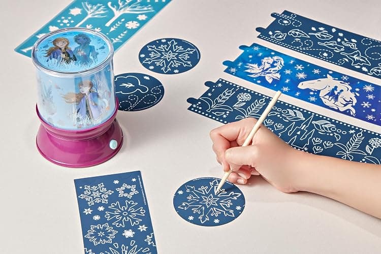Make It Real Disney Frozen 2 Starlight Projector for Girls - DIY Ceiling Projector Kit with Stencils & Scratch-Art Film, Illuminates Bedrooms with Frozen 2 Scenes - Creative Gift for Ages 8 thumbnail 8