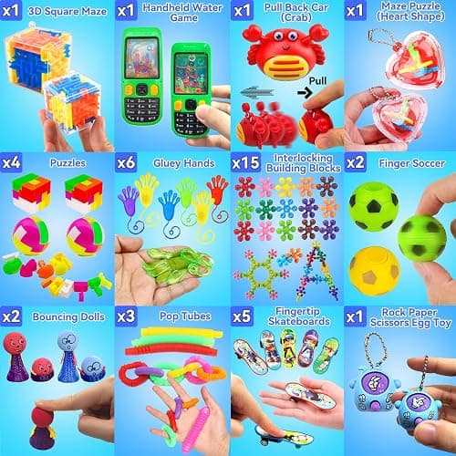 125 Pack Fidget Toys Assortment for Kids 4-8-12,Stress&Anxiety Relief Toys for Party Favors,Treasure Box Fillers,Classroom Prizes Rewards,Carnival,Pinata Stuffers thumbnail 5