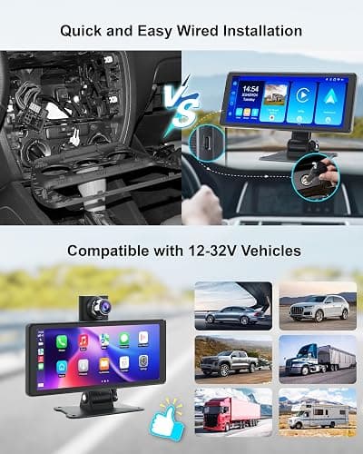 Wireless Car Stereo Carplay Screen with 4K Dash Cam, 8.1'' Portable 2K Touch Screen with 1080P Backup Camera, GPS Navigation for Car Play, Android Auto, Voice Control, Mirror Link, DVR, Bluetooth thumbnail 8