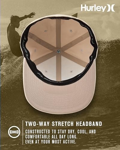 Hurley Mens Baseball Cap - Flexfit Fitted Baseball Caps for Men (Sizes: S-XL) thumbnail 3