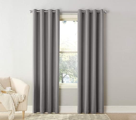 Sun Zero Becca Energy Efficient Grommet Curtain Panel, 40" x 95", Gray thumbnail 5