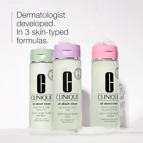 Clinique All About Clean Liquid Facial Soap Mild | Gentle Face Cleanser For Dry Combination Skin | Type 2 Face Wash | Step 1 in 3-Step Skin Care Routine thumbnail 10