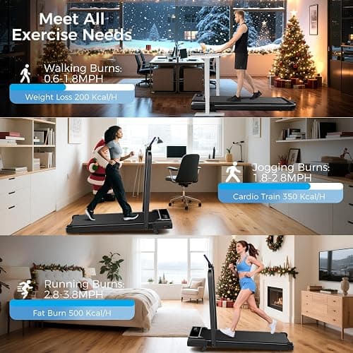 Walking Pad with Incline, 2.5HP Walking Pad Treadmill, 3 in 1 Portable Under Desk Treadmills for Home Small Space, Foldable Folding Home Treadmill with Remote Control, 350LBS Capacity thumbnail 7