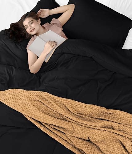 Utopia Bedding Duvet Cover Twin Size - 2 Piece with Zipper Closure - 1 Comforter Cover 68X90 Inches & 1 Pillow Sham 20X26 Inches (Black) Comforter Not Included thumbnail 8