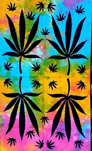 ICC Weed Tapestry Marijuana Wall Hanging leaf Poster Cannabis Hippie Decor Pot Flag Collage Dorm Trippy Bohemian Art psychedelic Small Hippie Rasta Ganja Cheap Tapestries thumbnail 5