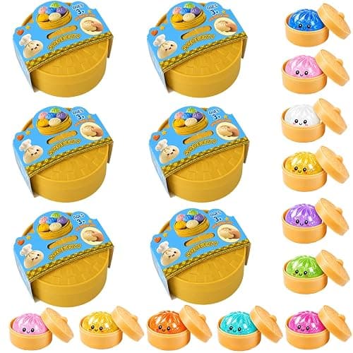 6PCS Squishy Toy Bulk for Adults,Random 6 Colors,Mini (2.2in) Stress Balls for Adults,Squishy Squeeze Relief Balls Bulk Fidget Toys,Christmas Stocking Stuffer Party Favors Gifts,Goodie Bags - Image 1