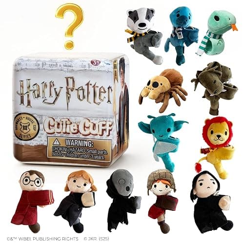 Harry Potter Cutie Cuff Mystery Box Plush Slap Bracelet - Collectible Hogwarts House & Character Plush Toy, Series 2 - Harry, Hermione, Ron, Snape, Dementor, Fluffy & More - 1 Mystery Character - Image 1